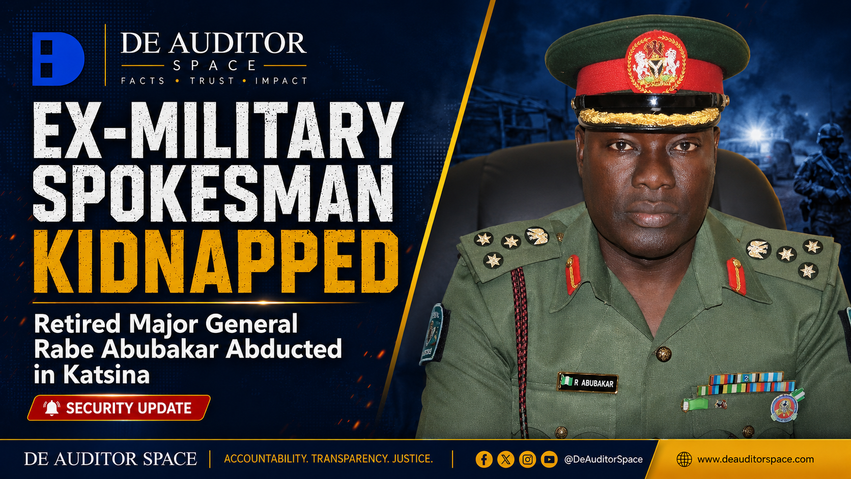 Rabe Abubakar kidnapped in Katsina with wife along Katsina Matazu road